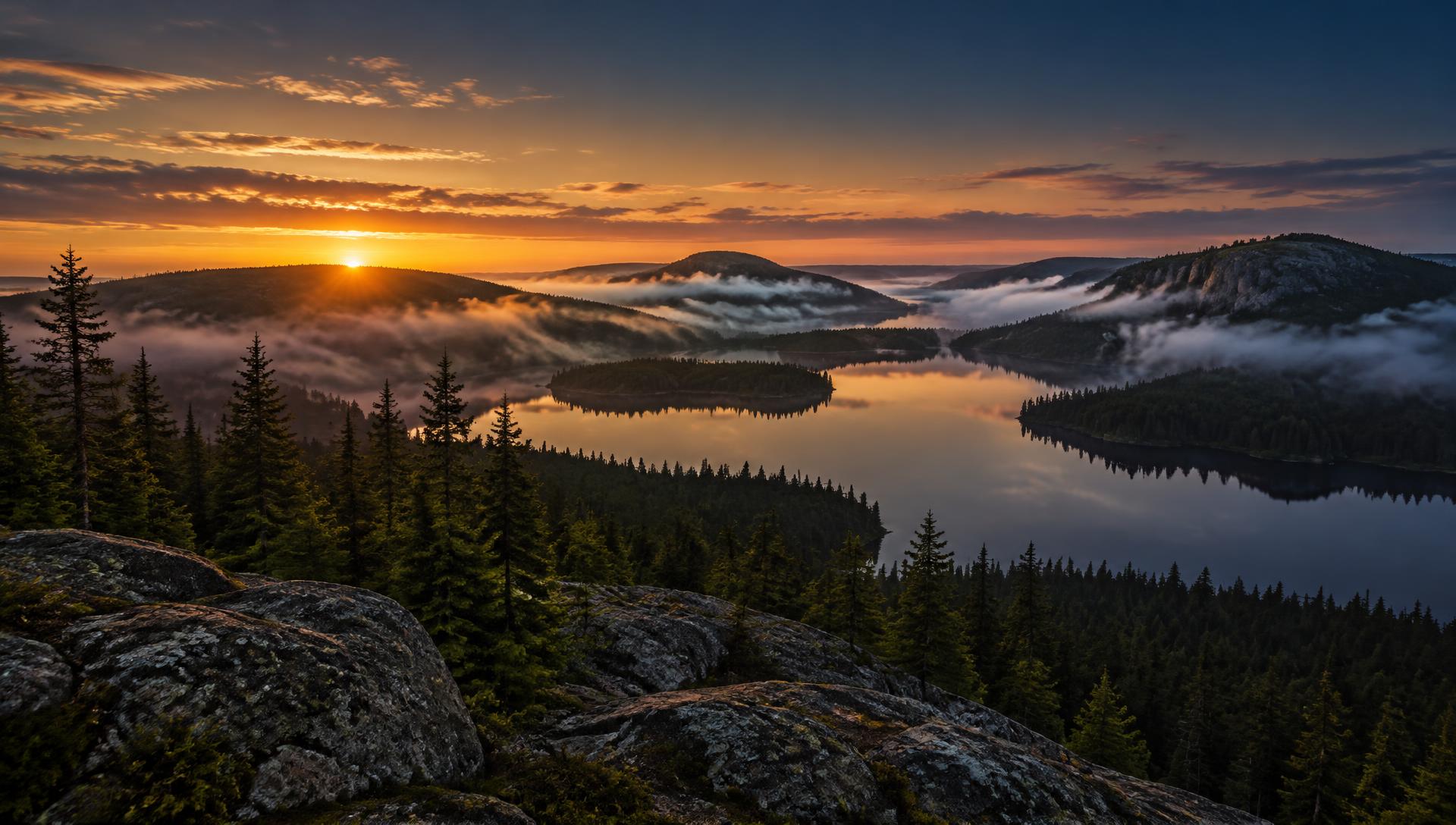 Illustrative Newfoundland landscape at dawn (not an actual property photo)